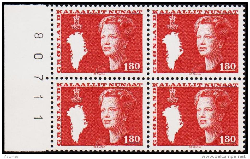 1982. Queen Margrethe. 180 Øre Red 4-Block. (Michel: 135) - JF175207 - Gebraucht