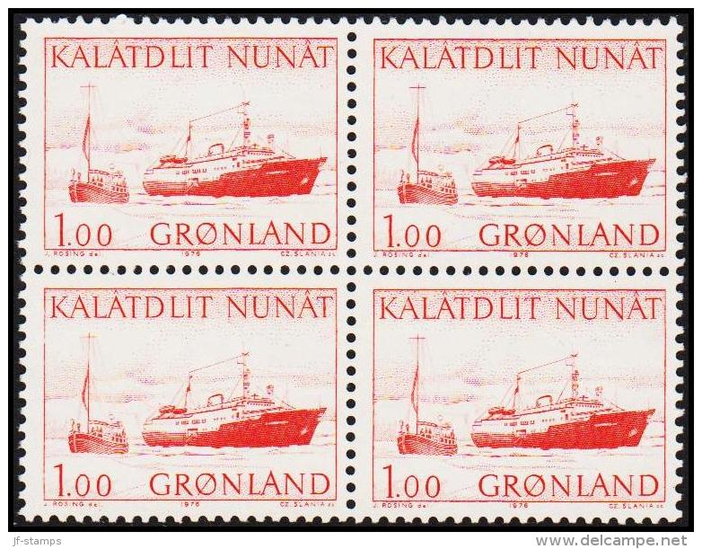 1976. Kununguak. 100 Øre Red 4-Block. (Michel: 99) - JF175135 - Oblitérés