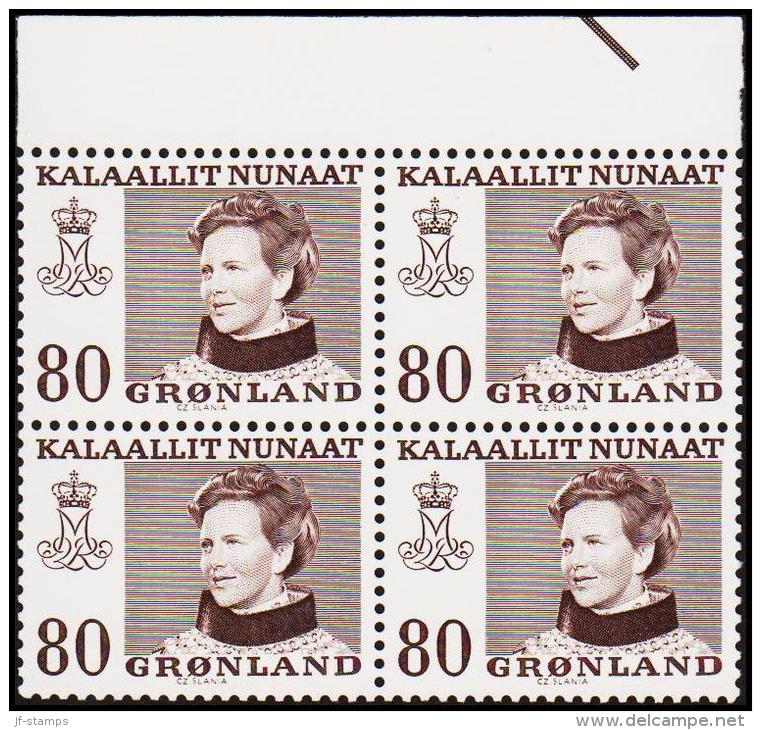 1979. Queen Margrethe. 80 Øre Brown 4-Block. G 035. (Michel: 112) - JF175168 - Usados