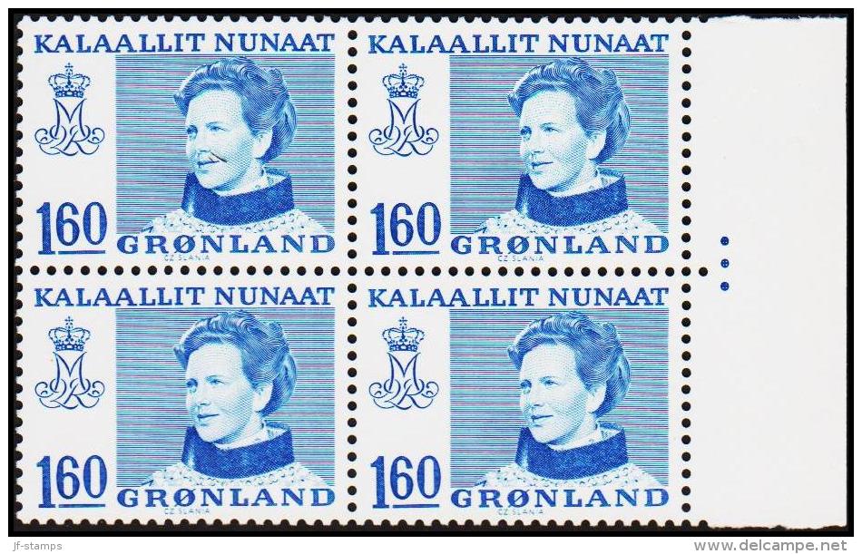 1979. Queen Margrethe. 160 Øre Blue 4-Block.  (Michel: 114) - JF175173 - Usados