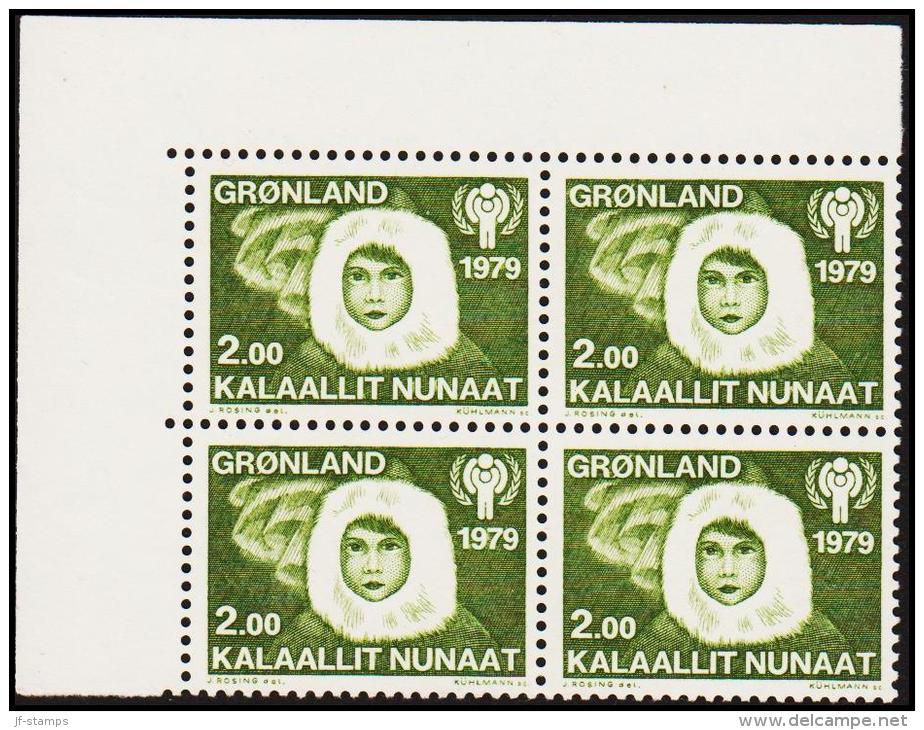 1979. International Year Of The Child. 2,00 Kr. Green  4-Block.  (Michel: 118) - JF175181 - Used Stamps