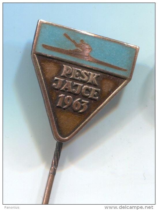 Rowing, Kayak, Canoe - PESK Jajce 1963. Yugoslavia, European Cup, Vintage Pin  Badge, Enamel - Roeisport