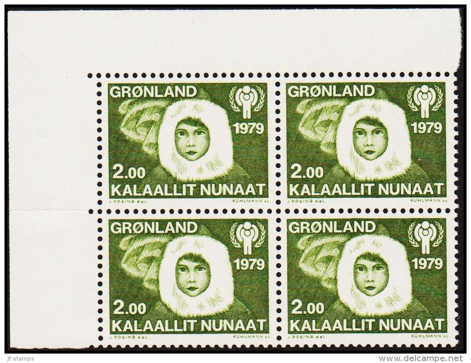 1979. International Year Of The Child. 2,00 Kr. Green  4-Block.  (Michel: 118) - JF175182 - Used Stamps