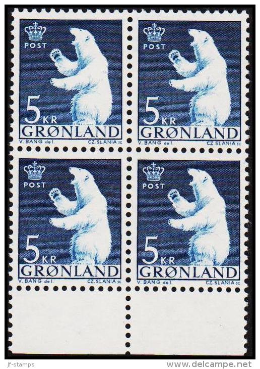 1963. Polar Bear. 5 Kr. 4-Block. (Michel: 60) - JF175041 - Usados