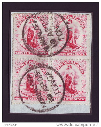 TONGA 1905 NEW ZEALAND 1d's -BLOCK-SCARCE! - Tonga (...-1970)