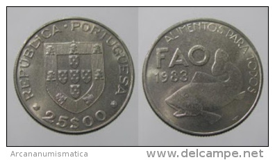 PORTUGAL  25 Escudos 1.983  Cu Ni  KM#619   "F.A.O."  UNC/SC  T-DL-11.350 - Portugal