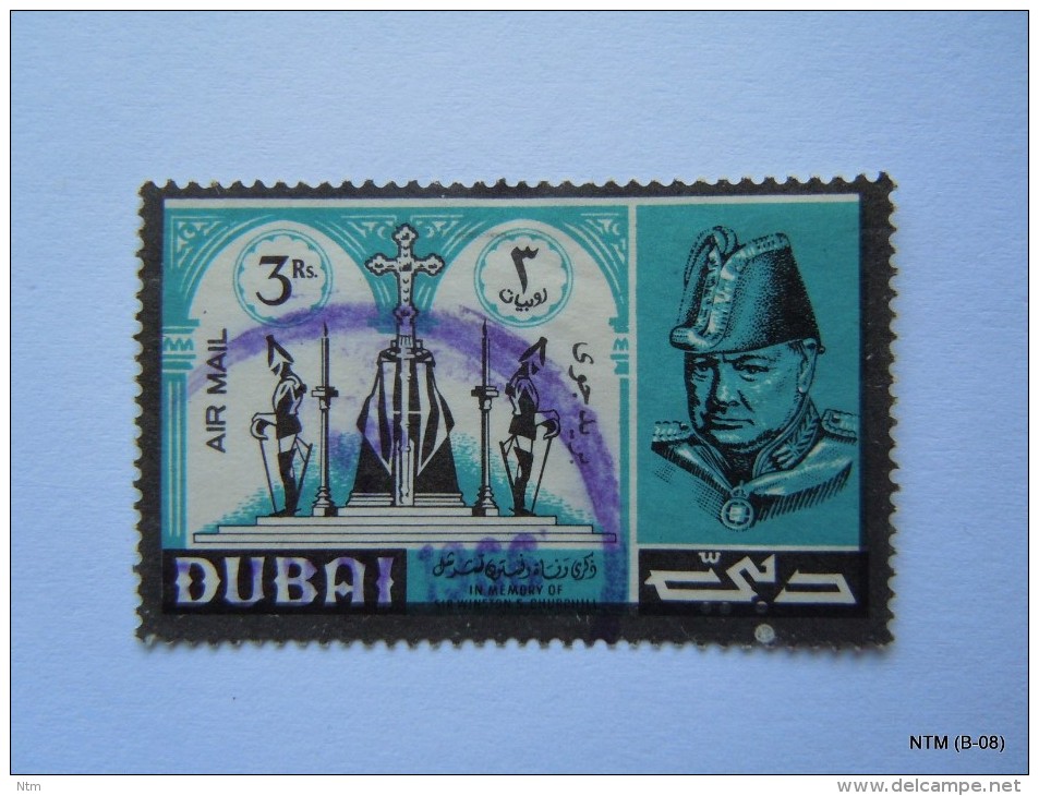 UAE - Dubai, Year 1966. SG 144. Winston Churchil, Air Mail Used Stamp Of 3 Rs. - Dubai