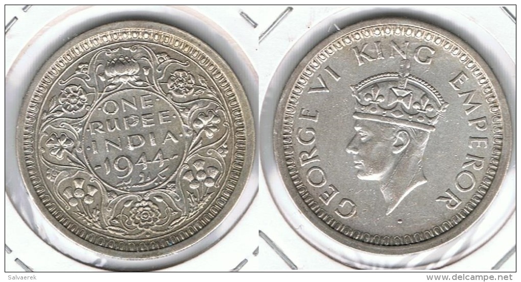 INDIA JORGE VI  RUPIA RUPEE 1944 PLATA SILVER E2 - India