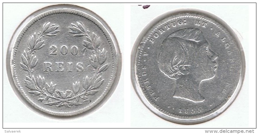 PORTUGAL 200 REIS 1855 PLATA SILVER E1 - Portugal