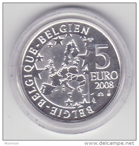 Très Rare Pièce De 5 Euros Pour Le 50 De Schtroumpfs En Couleur, 2008 - Peyo - Non Classés