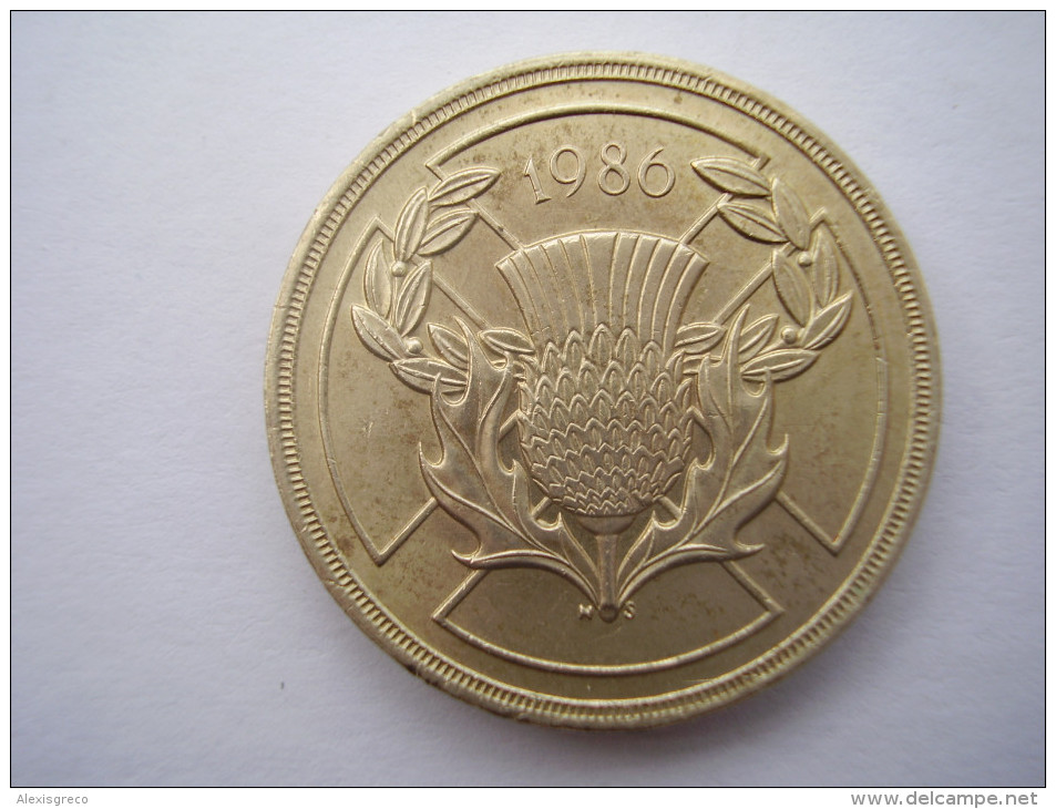 Great Britain 1986 TWO POUNDS COIN With THISTLE  Used In GOOD CONDITION. - 2 Pounds