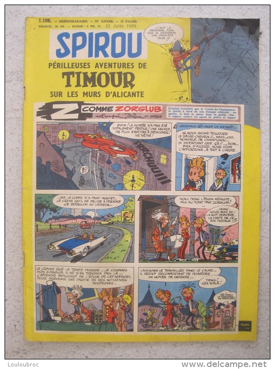 SPIROU N°1106  EDITION 1959 - Spirou Et Fantasio