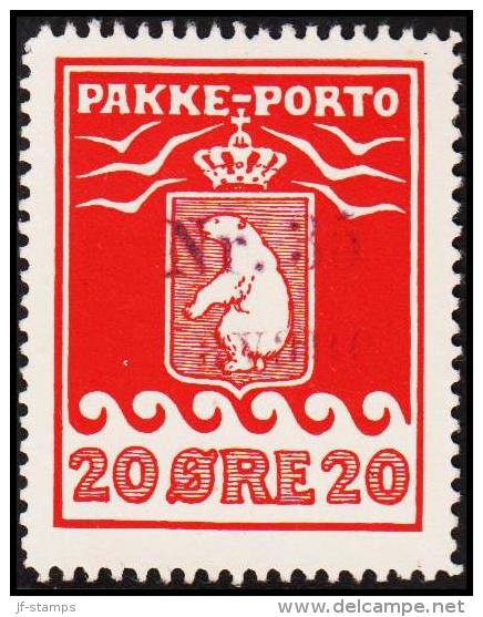 1937. PAKKE PORTO. 20 øre Red. Schultz. Perf 10 3/4. Nr. 35 Avane. (Michel: 9B) - JF175236 - Parcel Post