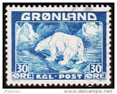 1938. Christian X And Polar Bear. 30 Øre Blue (Michel: 6) - JF175241 - Neufs