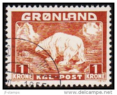 1938. Christian X And Polar Bear. 1 Kr. Light Brown (Michel: 7) - JF175242 - Neufs