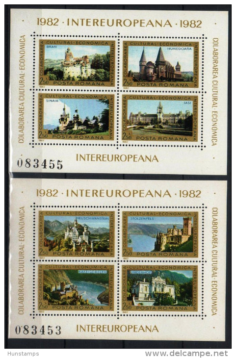 Romania 1982. Churches Sheet-pair MNH (**) Michel: Block 186-187 / 6 EUR - Kerken En Kathedralen