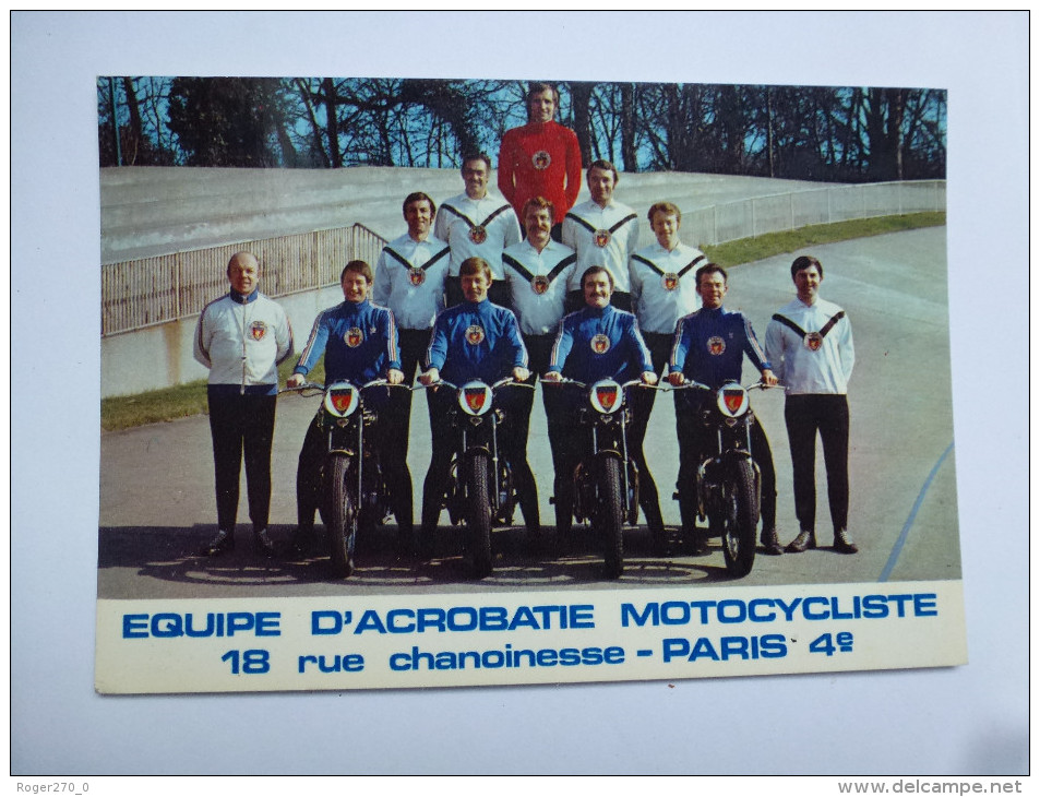 CP , Moto , Equipe D'acrobatie Motocycliste , Préfecture De Police De Paris - Motos