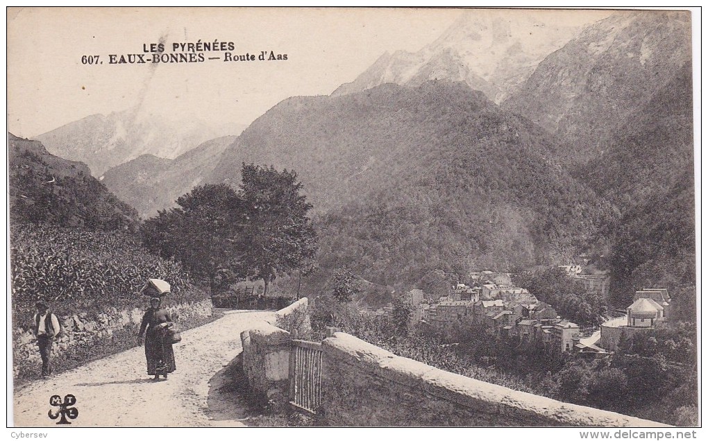 EAUX-BONNES - Route D'Aas - Animé - Carte Mal Coupée  Pas Visible Au Scan - Eaux Bonnes