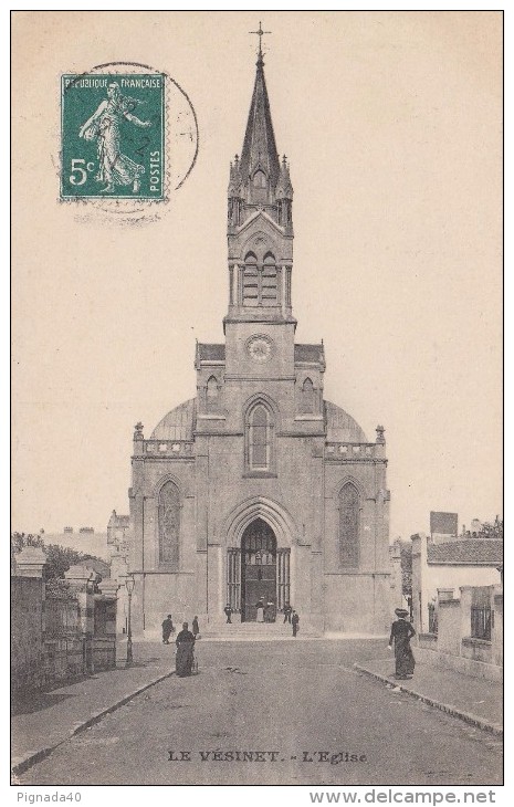 Cp , 78 , LE VÉSINET , L'Église - Le Vésinet