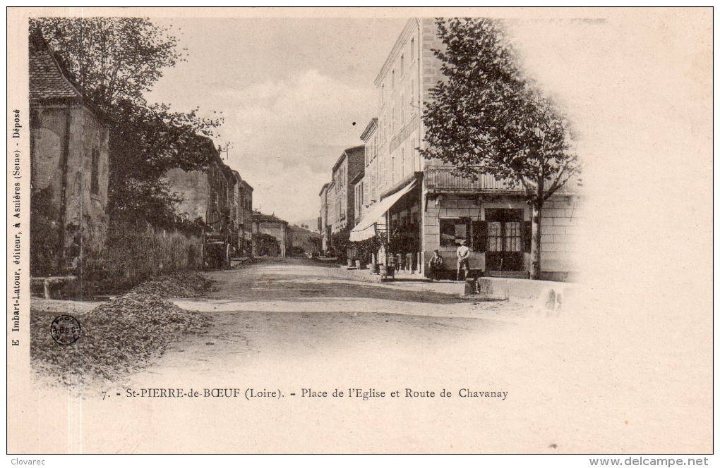 ST PIERRE DE BOEUF "Place De L'église Et Route De Chavanay" - Other & Unclassified