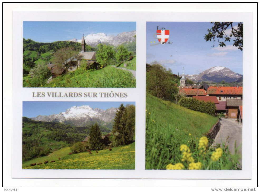 LES VILLARD SUR THONES-Multivues-La Chapelle De Villard-Dessous-Villard Sur Thônes-cpm  éd Hugues Bonnel- - Andere & Zonder Classificatie