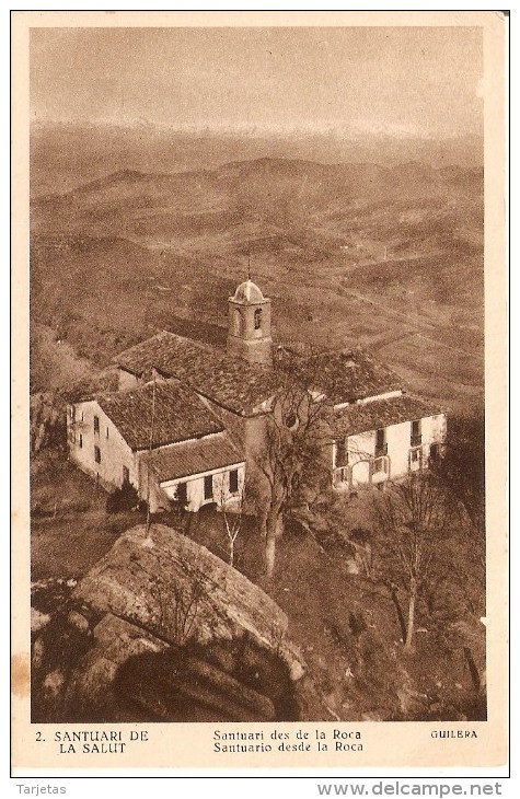 2 POSTAL DEL SANTUARI DE LA SALUT DEL AÑO 1935 (GUILERA) - Gerona