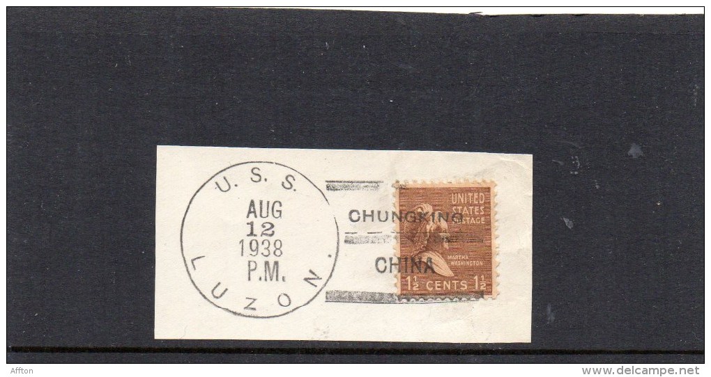 USS Luzon Chungking China 1938 Cut From Cover - 1912-1949 Republiek