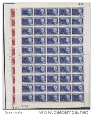 Greenland 1963 Niels Bohrs 2v In Sheetlets Of 50v (sheetlets Are Folded In The Middle) ** Mnh (F3741) - Ungebraucht
