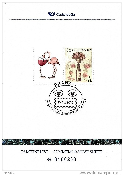 Czech Republic - 2014 - Bouquet - 50th Stamp Art Presentation - Special Numbered Commemorative Sheet With Hologram - FDC