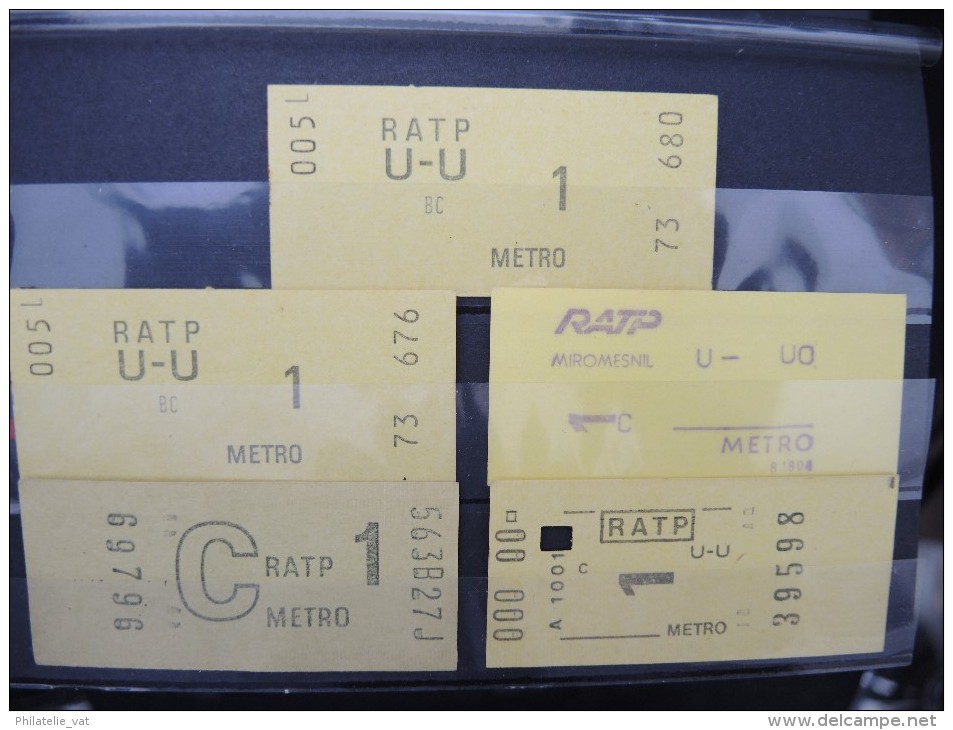 FRANCE-Lot De Tickets De Métro De Paris-A étudier P6950 - Europa