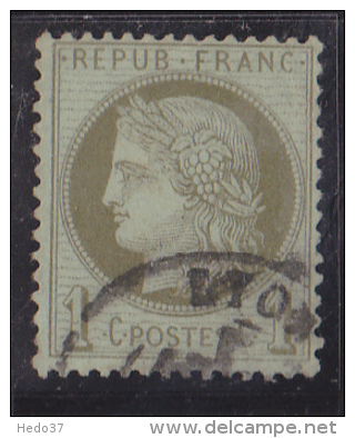 France N°50 - 1c Vert-olive - Oblitéré - TB - 1871-1875 Cérès