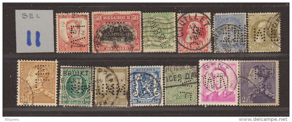 BELGIQUE -. - Perforés-Perfins-Perforé-Perfin-  Lot :  11 - - Sin Clasificación