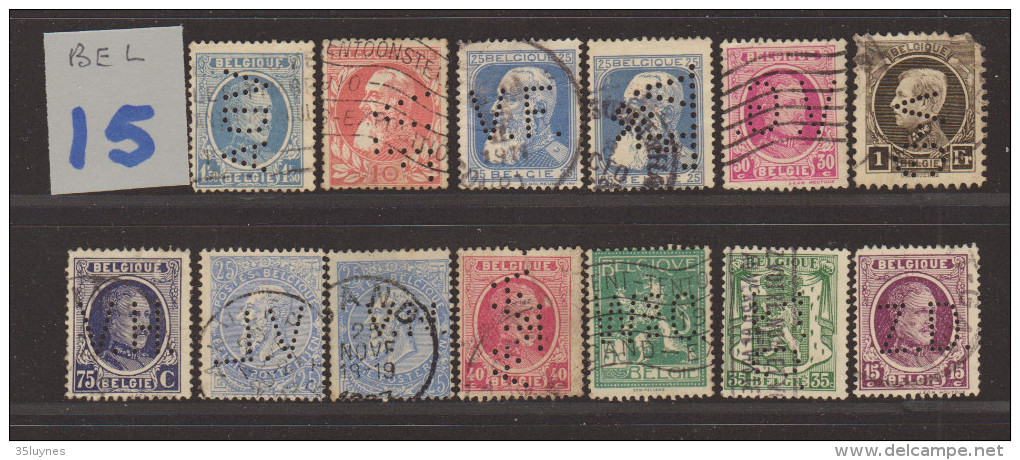 BELGIQUE -. - Perforés-Perfins-Perforé-Perfin-  Lot :  15 - - Ohne Zuordnung