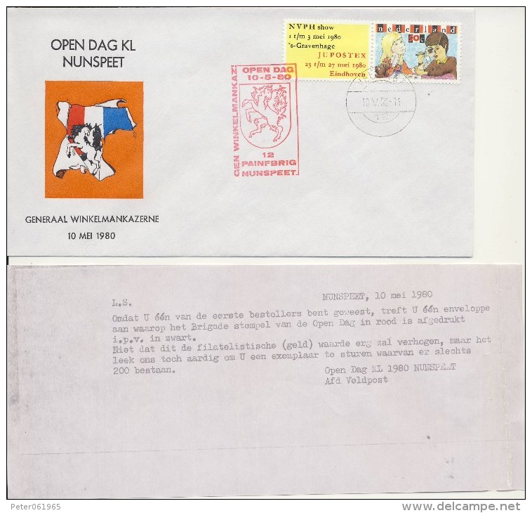 3 St. Veldpost - Open Dag KL Nunspeet (1980) - Blanco / Open Klep - Lees! - Covers & Documents