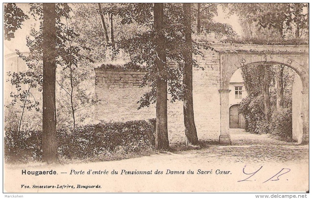 HOUGAERDE Près De Tirlemont (3320) : Porte D'entrée Du Pensionnat Des Dames Du Sacré Coeur. CPA Précurseurs. - Hoegaarden