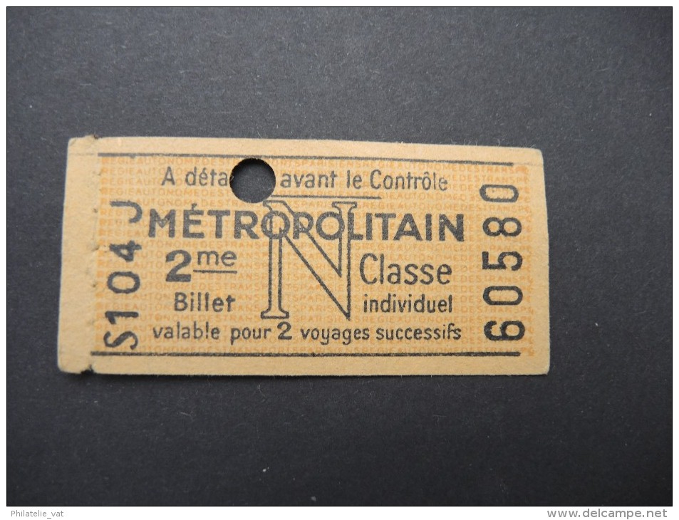 FRANCE-Tickets De Métro De Paris-A étudier P7028 - Europa