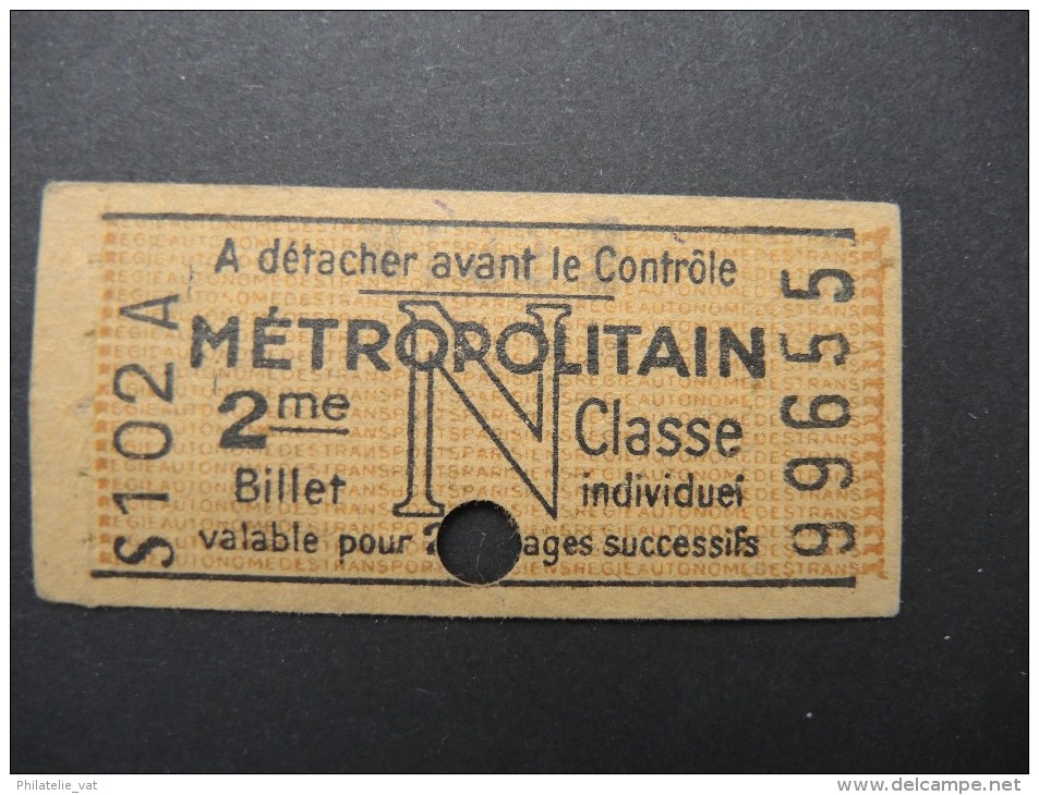 FRANCE-Tickets De Métro De Paris-A étudier P7031 - Europe