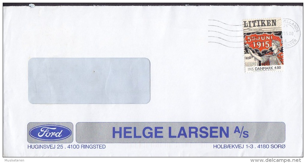 Denmark HELGE LARSEN, Ford Car Auro Sale 2000 Cover Brief Women's Right To Vote 1915 Stamp - Briefe U. Dokumente
