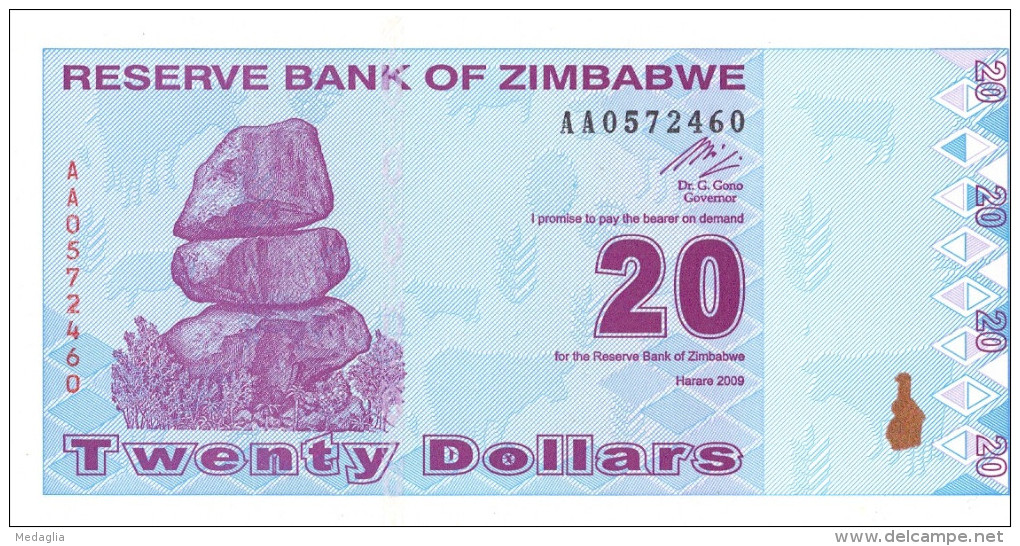 ZIMBABWE - 20 Dollars 2009 - UNC - Simbabwe