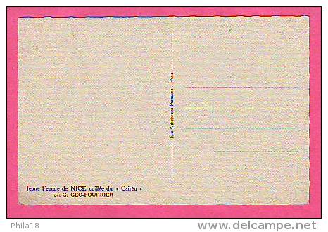 JEUNE FEMME DE NICE COIFFEE DU CAIREU PAR G GEO FOURRIER TIRAGE D'ORIGINE NICA - Fourrier, G.