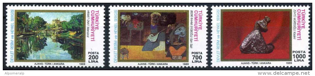 TURKEY 1989 (**) - Mi. 2867-69, State Exhibition Of Painting And Sculpture - Unused Stamps