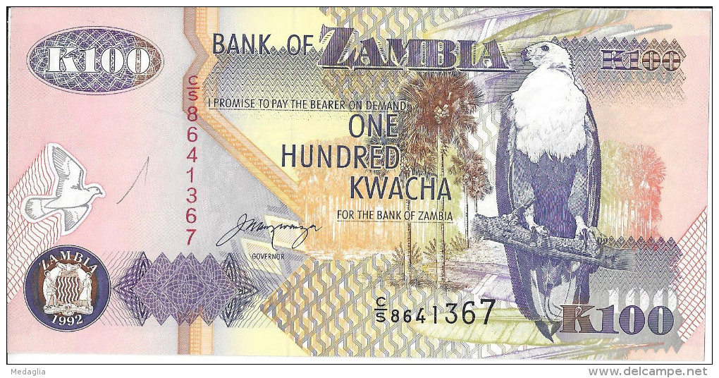 ZAMBIE - 100 Kwacha - 1992 UNC - Zambia