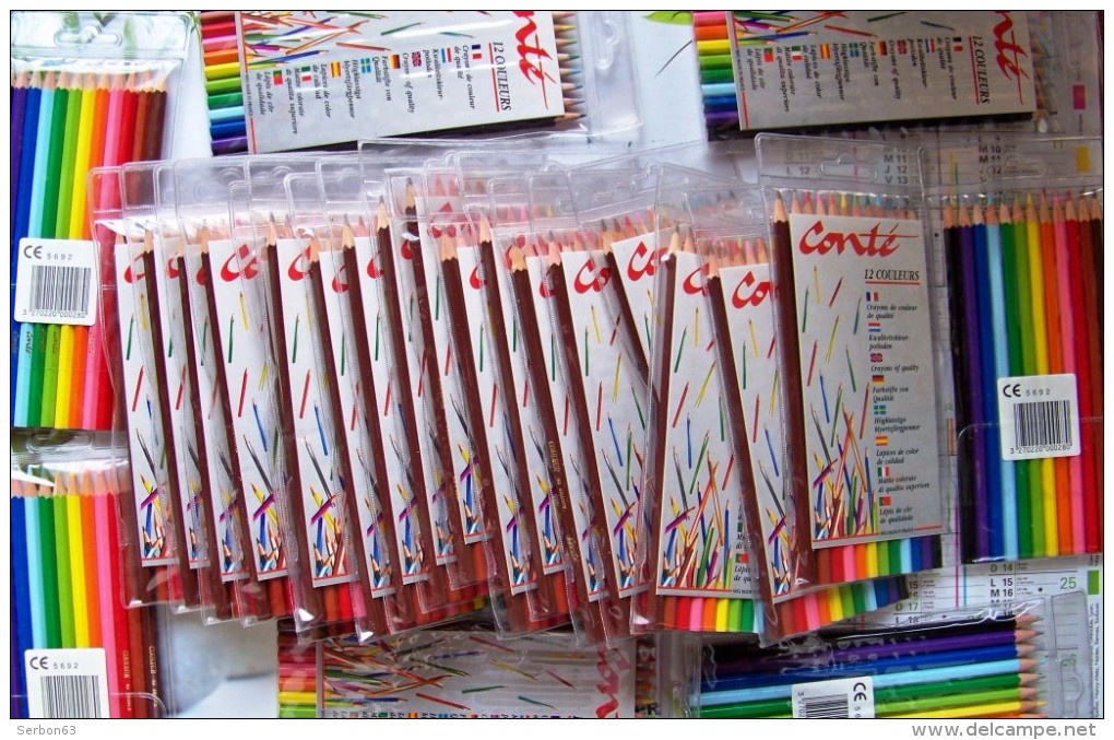 1 BLISTER NEUF N° 87 DE 12 CRAYONS DE COULEUR CONTE FRANCE 5692 PAPETERIE SCOLAIRE RENTREE DES CLASSES VERS 1980/1990 - Papeterie