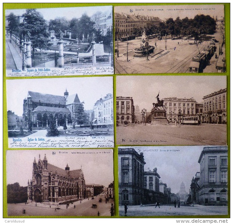 lot +-80 cp bruxelles brussel monuments place de 1899 a 1925  toutes en ligne avec dos cachet poste et timbres