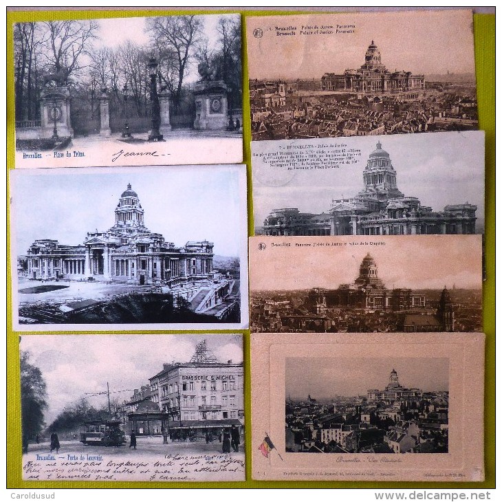 lot +-80 cp bruxelles brussel monuments place de 1899 a 1925  toutes en ligne avec dos cachet poste et timbres