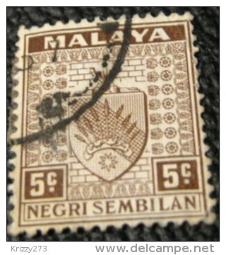 Malaya 1935 Negri Semilan Coat Of Arms 5c - Used - Negri Sembilan