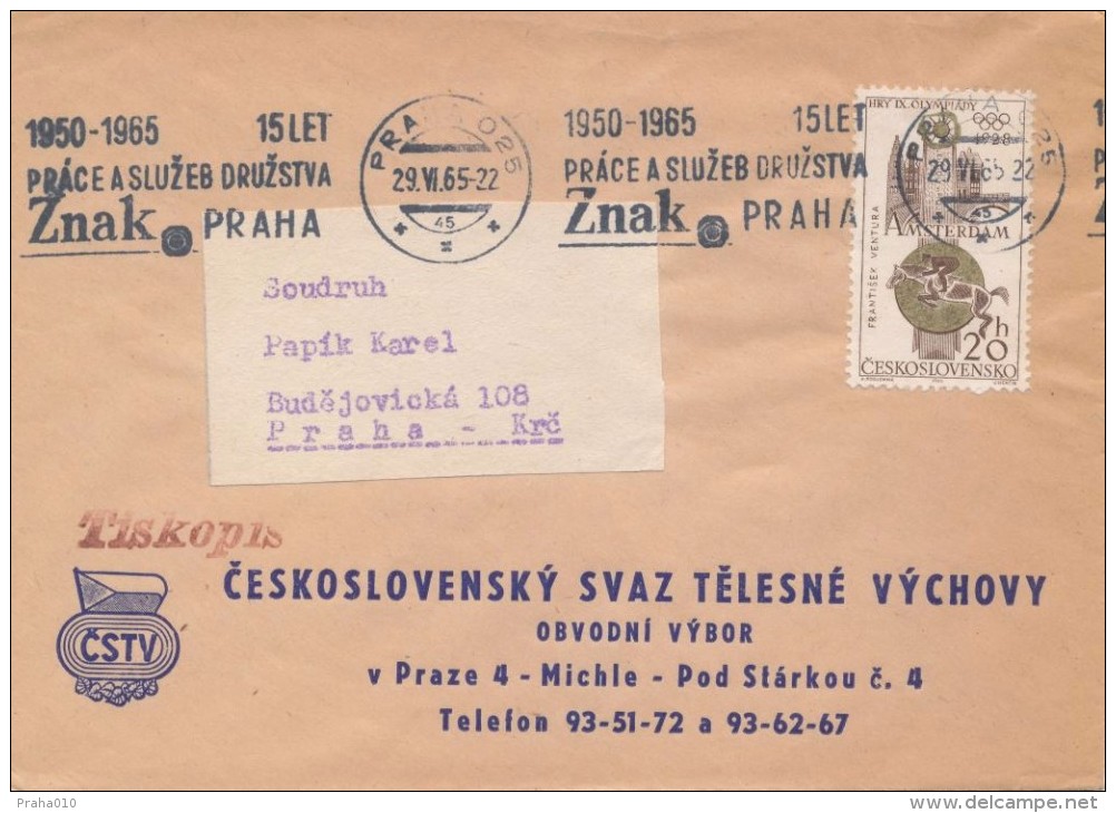 J2995 - Czechoslovakia (1965) Praha 025: Promotional Postmark Machine (stamp: 20h - Olympic Games 1928 Amsterdam) - Zomer 1928: Amsterdam