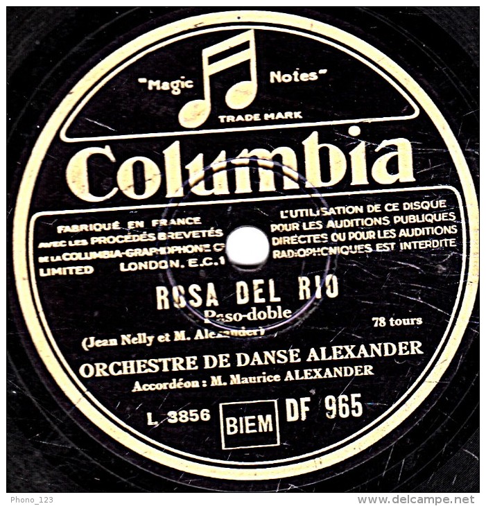 78 Trs - 25 Cm - état B - MAURICE ALEXANDER - MIGUAPITA - ROSA DEL RIO - 78 Rpm - Schellackplatten