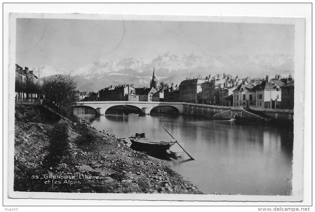 (RECTO / VERSO) GRENOBLE EN 1943 - N° 35 - L' ISERE ET LES ALPES - CARTE FORMAT CPA - Grenoble