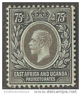 East Africa & Uganda, 1912, King Georg V Issue -75 C Coloured Through, Hinged Mint - Protectoraten Van Oost-Afrika En Van Oeganda